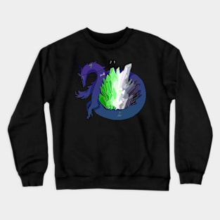 Aro Pride Flag Crystal Dragon Crewneck Sweatshirt